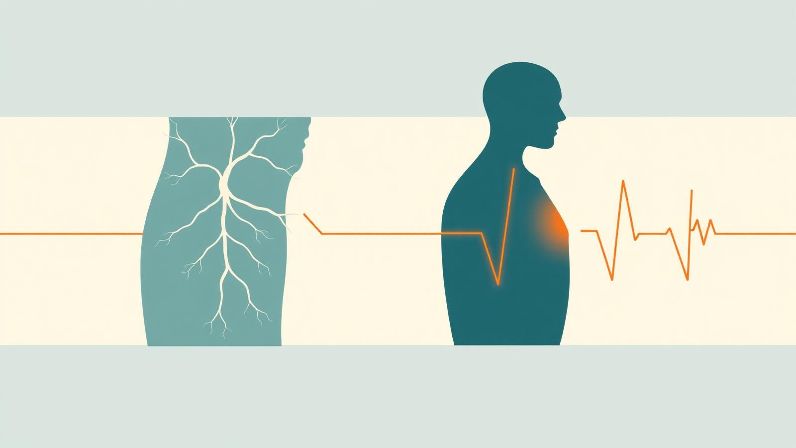 Editorial illustration representing autonomic nervous system and heart rhythm care from a POTS doctor San Diego patients can access
