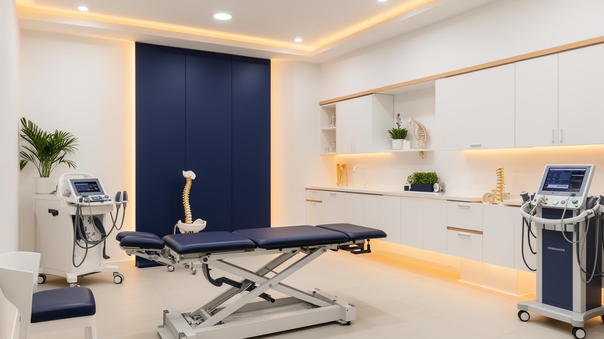 Modern chiropractic treatment room in San Diego